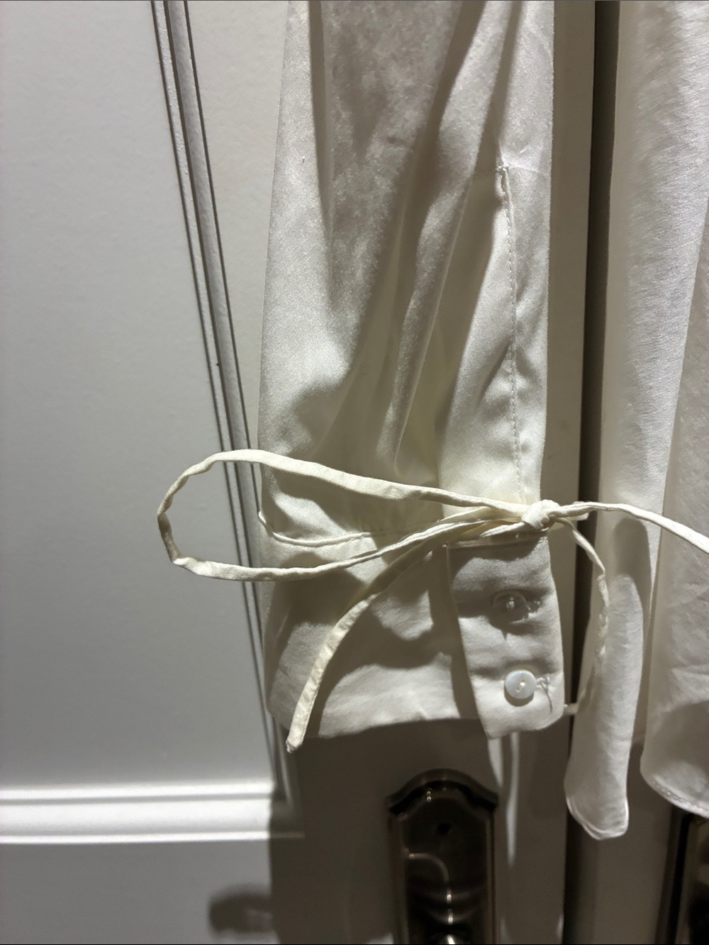 Zara Woman White Drawstring Waist Peplum Button Front Shirt Size S 👵MT - Picture 4 of 6